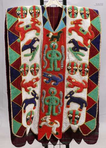 RARE AFRICAN YORUBA CEREMONIAL BEADED TRIBAL CHIEF VESTMENT ...