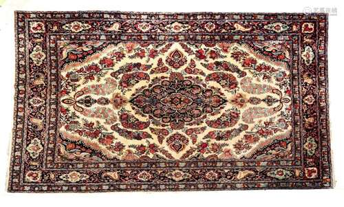 PERSIAN YAZD HANDWOVEN WOOL RUG, C. 1960, W 10 , L 13  6&quo...