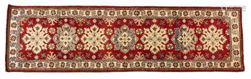 PAKISTANI KAZAK DESIGN HANDWOVEN WOOL RUNNER, W 2  9", ...