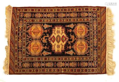 PERSIAN HANDWOVEN WOOL RUG, 20TH C., W 3  10", L 4  10&...