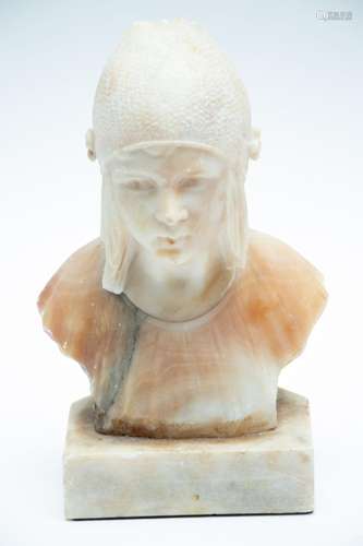 ITALIAN CARVED MARBLE BUST OF A YOUNG GIRL, H 11.5", W ...