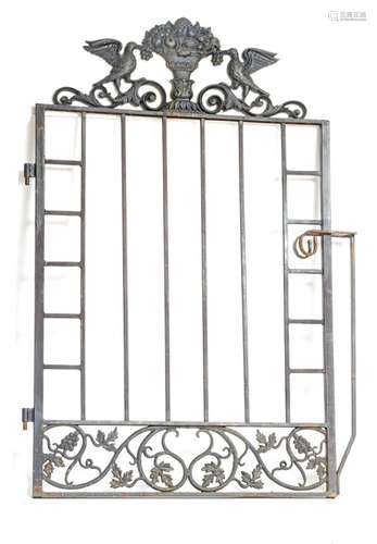 CAST IRON, PAINTED BLACK, GARDEN GATE, H 55", W 38.5&qu...