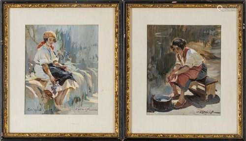 CONSTANTIN ALEKSANDROVICH WESTCHILOFF, RUSSIA/US, GOUACHE H ...