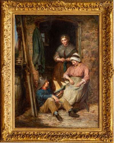 UNSIGNED OIL ON CANVAS, C. 1900, H 24", W 18", MOD...