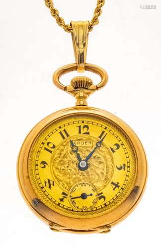 GRUEN (AMERICAN)  LADY RACINE  GOLD FILLED POCKET WATCH, L 2...