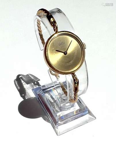 GUCCI 18KT GOLD WRISTWATCH, H 1.75", W 2.5", T.W. ...