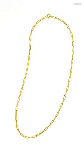 18KT YELLOW GOLD LINK CHAIN NECKLACE, L 18", T.W. 8 GR