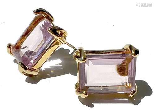 SWAROVSKI CRYSTAL, GOLD TONE EARRINGS, H 5/8", W 1/2&qu...