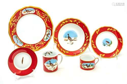 LYNN CHASE  WINTER GAME BIRDS  PORCELAIN DINNER SERVICE, C. ...