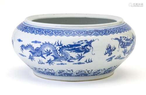 CHINESE BLUE & WHITE PORCELAIN BOWL, H 4.75", DIA 1...