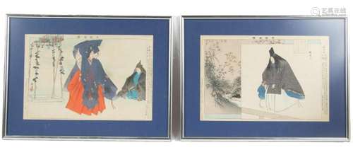 TSUKIOKA KOGYO (JAPANESE 1869-1927) OBAN WOODBLOCK PRINTS, 2...