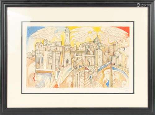 COLOR ETCHING ON PAPER, 1998, H 11.5", W 20", JERU...