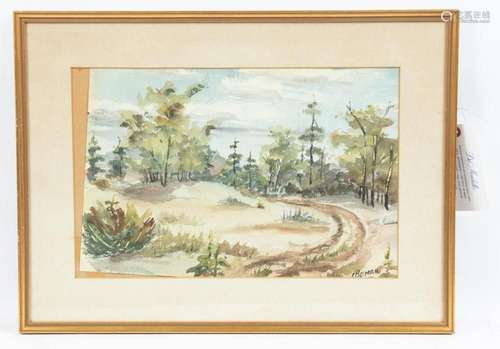 H. BEMAN, WATERCOLOR ON PAPER, H 11", W 16.75", FO...