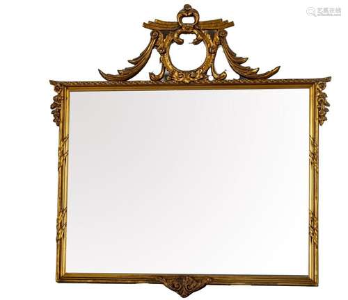 CHIPPENDALE STYLE GILT WOOD FRAME MIRROR C 1940, H 3 4.5&quo...