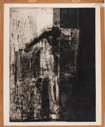 HERBERT CASSILL (AMERICAN, B. 1928) ETCHING ON WOVE PAPER, H...