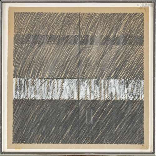 IRV KLINE, PENCIL & PASTEL ON PAPER, H 12.75", W 12...