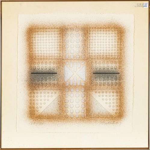 PAUL MAXWELL (AMERICAN, 1915-2015) EMBOSSED PAPER WITH PIGME...