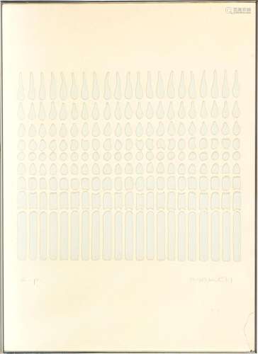 PAUL E. MAXWELL (AMERICAN, 1925-2015) EMBOSSED PAPER WITH PI...