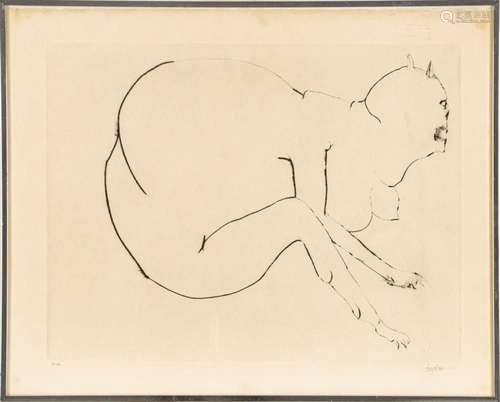 LEONARD BASKIN, 1922 - 20, DRYPOINT ETCHING ON WOVE PAPER, H...