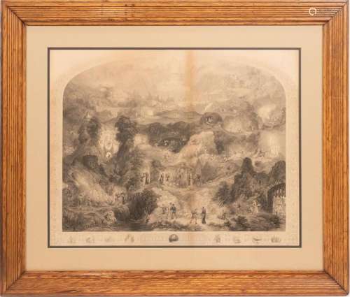 BUNYANS PILGRIM" ETCHING C 1850 H 23" W 29.5