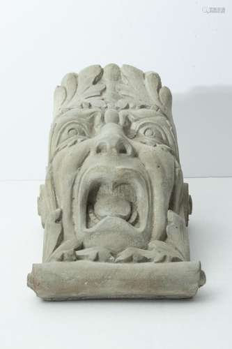 CAST CONCRETE MASK/ CORBEL ARCHITECTURAL ELEMENT, H 12"...