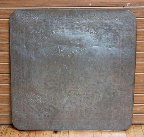 PRESSED TIN STOVE PANEL W 33" L 33"