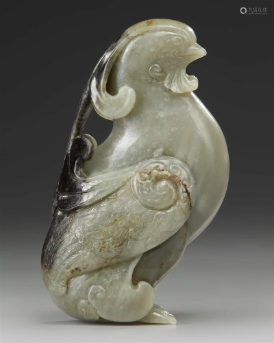 A CHINESE JADE PHOENIX, IN ARCHAIC STYLE, MING DYNASTY (1368...
