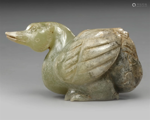 A CHINESE JADE DUCK WATER POT, SONG DYNASTY (960-1279)