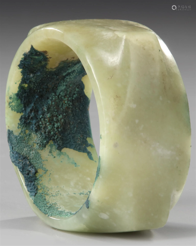 A CHINESE CELADON JADE ARCHAISTIC CONG, MING DYNASTY (1368-1...