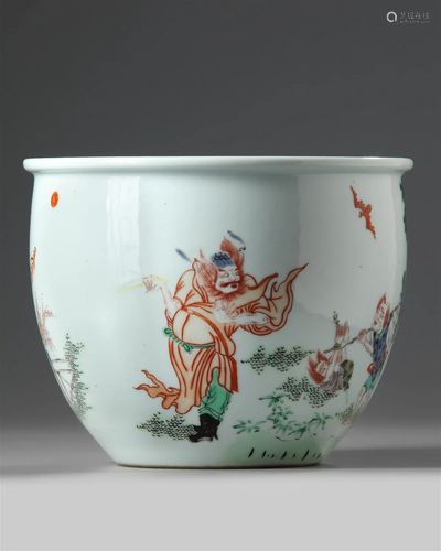 A CHINESE FAMILLE VERTE JARDINIERE, 19TH CENTURY