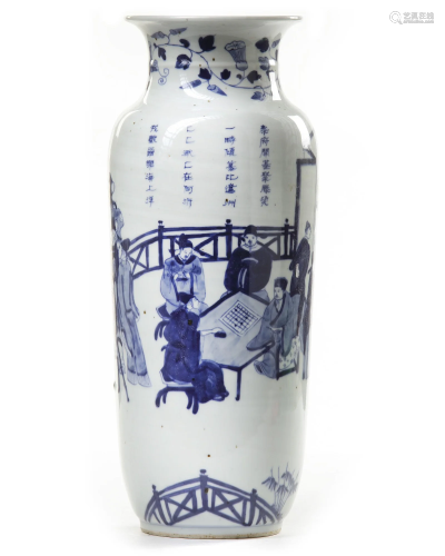 A CHINESE BLUE AND WHITE VASE, CHINA, QING DYNASTY (1644-191...