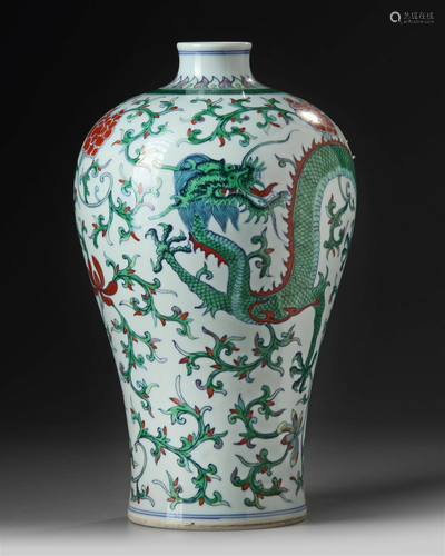 A CHINESE DOUCAI MEIPING VASE, QING DYNASTY (1644-1911)