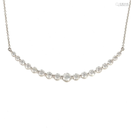 A Shared-Prong Diamond Necklace in 18K