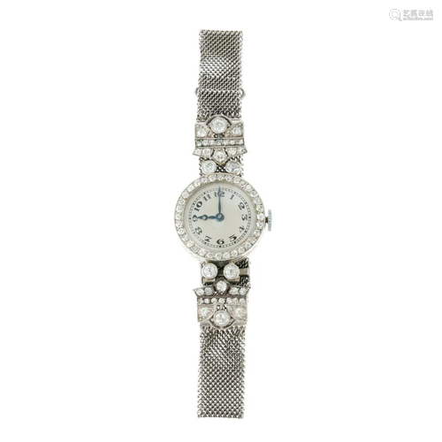 An Art Deco Diamond Wrist Watch