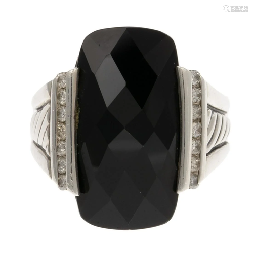 An Onyx & Diamond David Yurman Ring