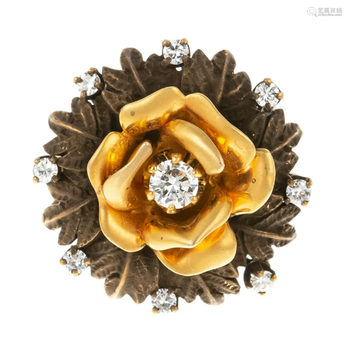 A Diamond Rose Ring in 14K