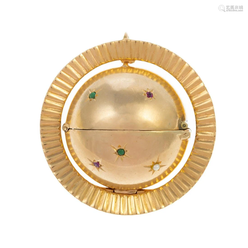 A Celestial Gemstone Locket in 14K