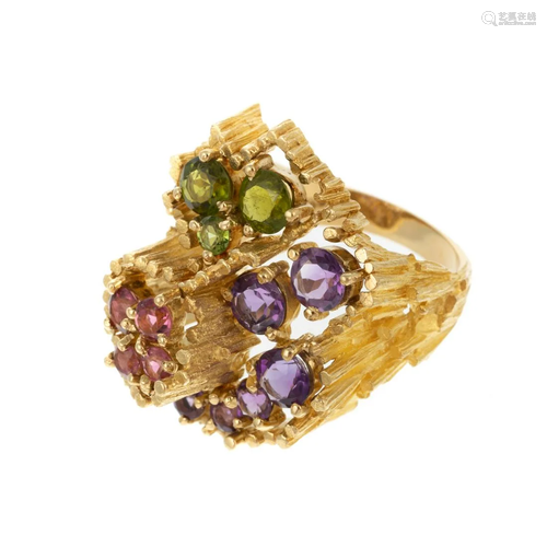 An 18K Brutalist Gemstone Ring by H. Stern