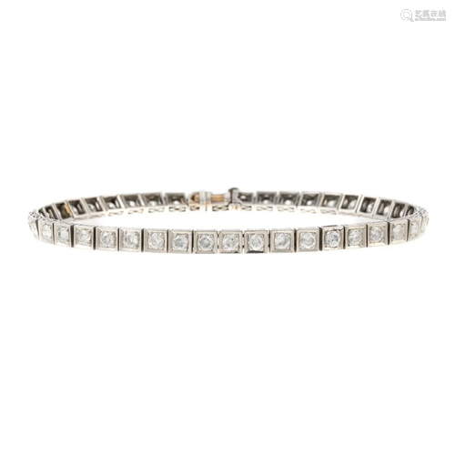 An Art Deco 3.50 ctw Diamond Line Bracelet in Platinum