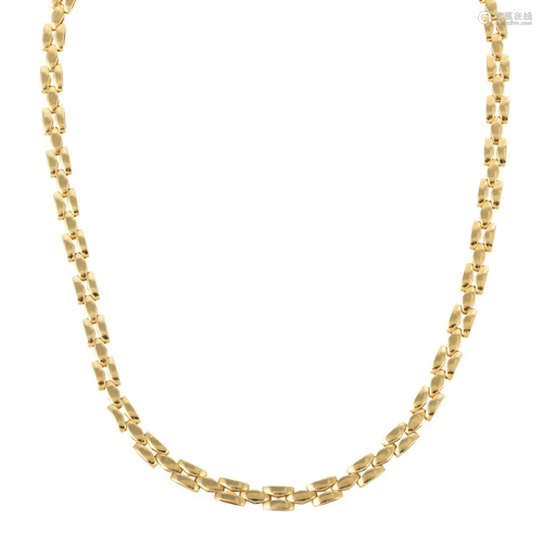 An Italian Panther Link Necklace in 14K