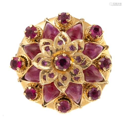 A Vintage Ruby Princess Harem Ring in 14K