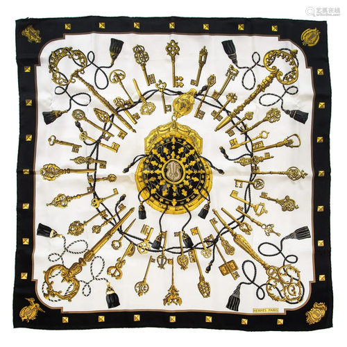 An Hermes “Les Cles” Scarf 90