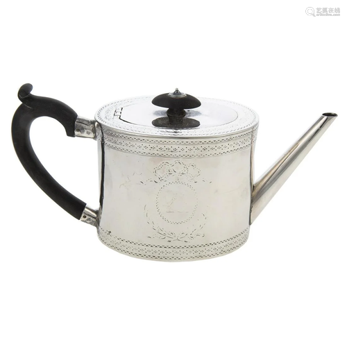 George III Silver Armorial Teapot