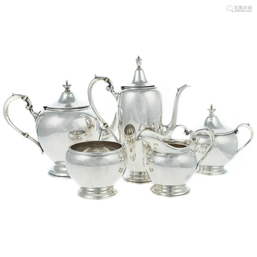 Five-Piece Gorham Sterling Tea & Coffee Service