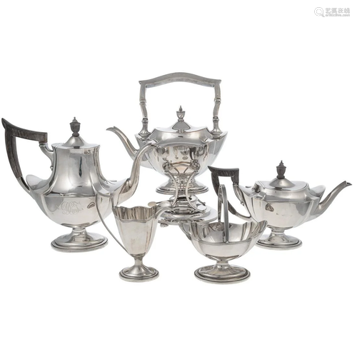 Gorham Sterling "Plymouth" Tea & Coffee Servic...