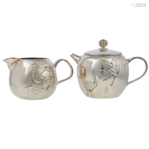 Japanese Sterling Creamer & Sugar