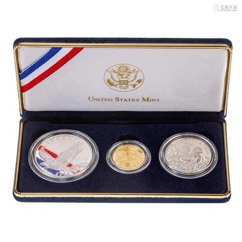 2008 Bald Eagle 3 Coin Proof Set with $5 Gold