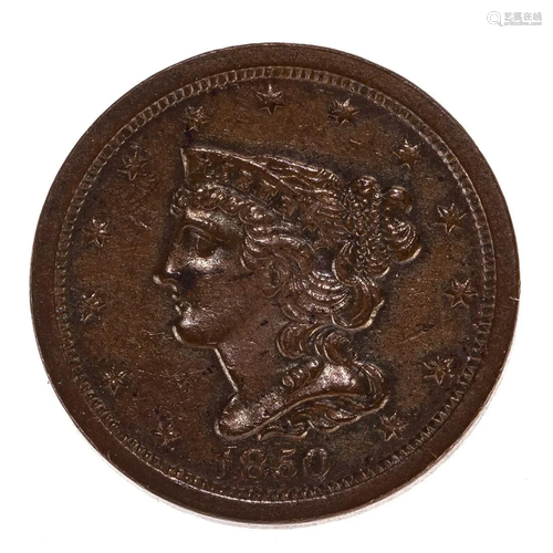 1850 Half Cent Choice AU Strike - Better Date