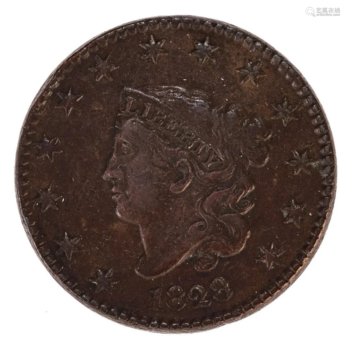 1828 Large Cent Small Wide Date XF Details