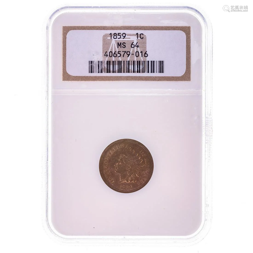 1859 Indian Cent NGC MS64